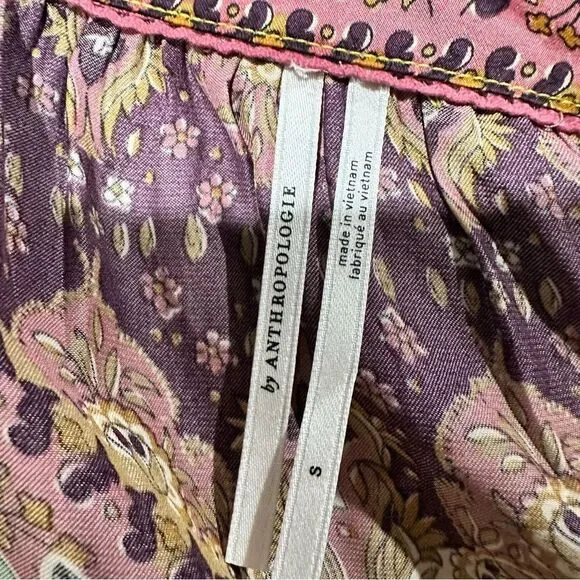 Anthropologie Lovett Tiered Maxi Botanical Dress Size Small Small